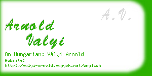 arnold valyi business card
